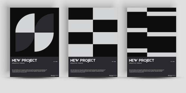 瑞士设计风格抽象图形海报模板