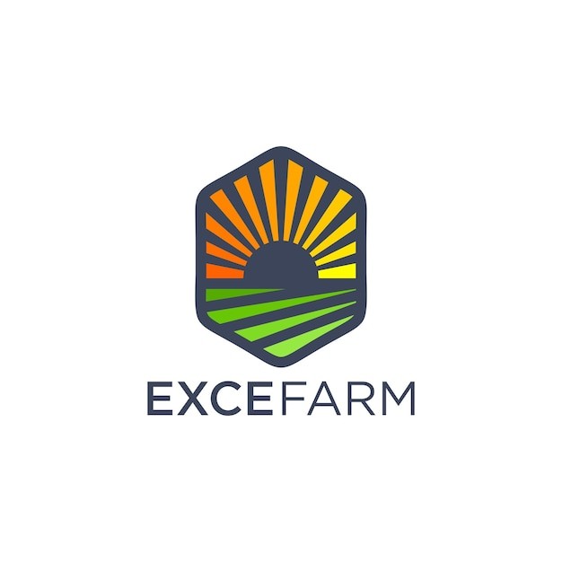 农业农场太阳光芒标志logo