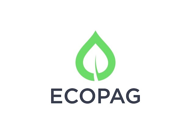 绿色生态树叶水滴标志logo