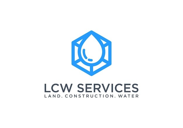 水滴抽象六边形标志logo