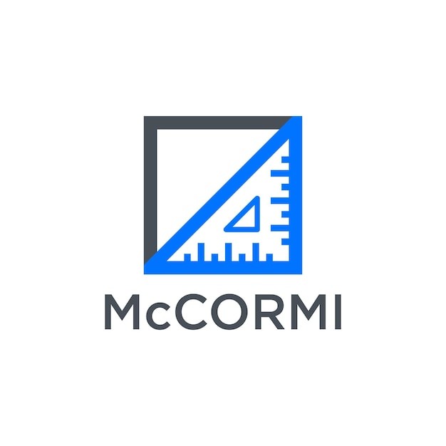 抽象方块三角尺标志logo