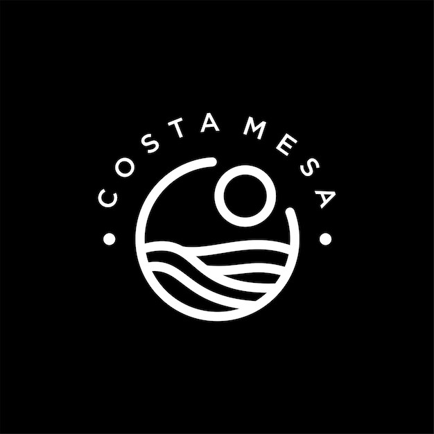 水波纹太阳圆形标志logo