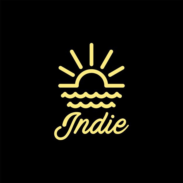 海上日出太阳标志logo