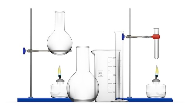 化学实验室设备玻璃烧瓶烧杯酒精灯