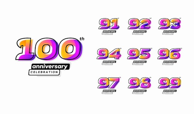 周年庆数字91,92,93,94,95,96,97,98,99,100