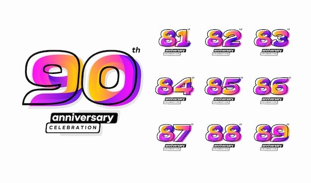 周年庆数字81,82,83,84,85,86,87,89,90