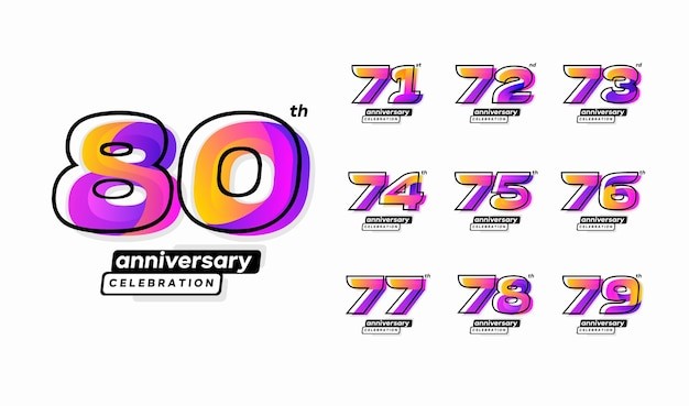 周年庆数字71,72,73,74,75,76,77,78,79,80