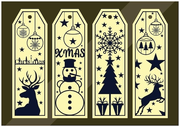 圣诞节书签激光切割