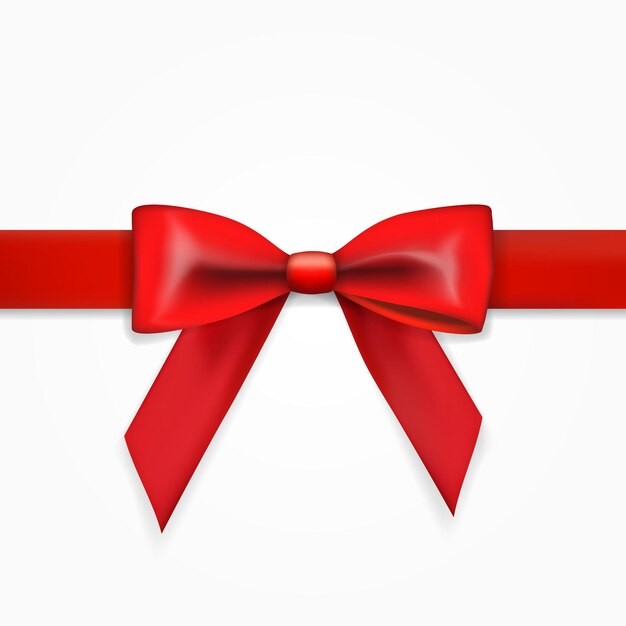 带丝带假日派对模板前视图的红色蝴蝶结红色蝴蝶结