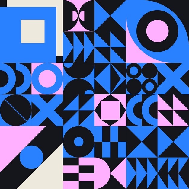 粗野主义几何抽象图形