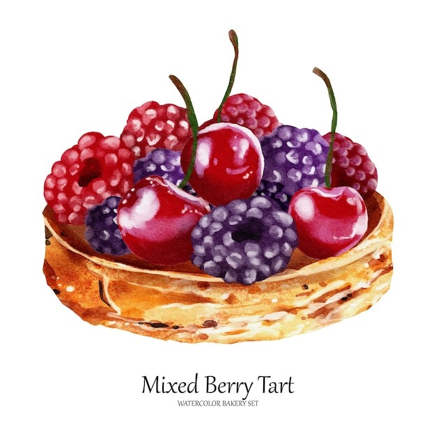 混合浆果挞甜点