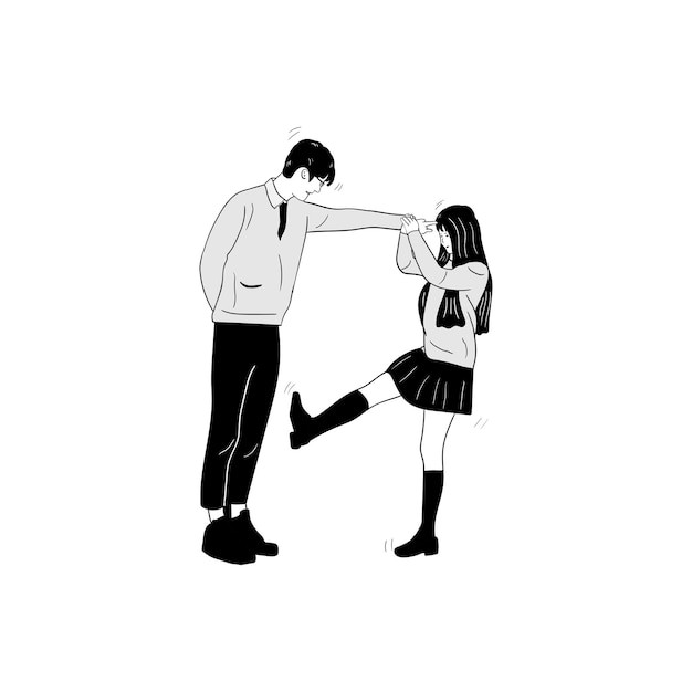 情侣恋人男女朋友插画