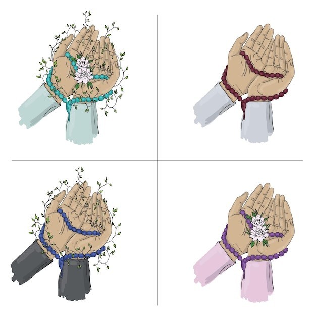 祈祷的人的双手插画