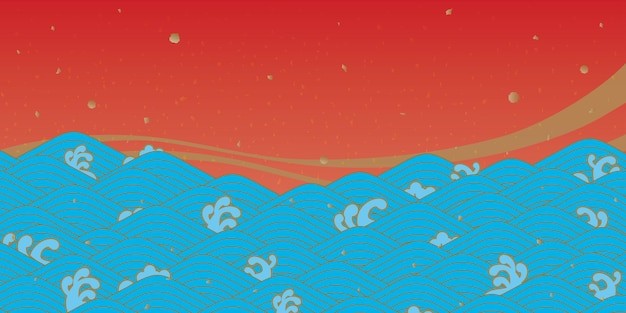 波浪青海波中国风背景