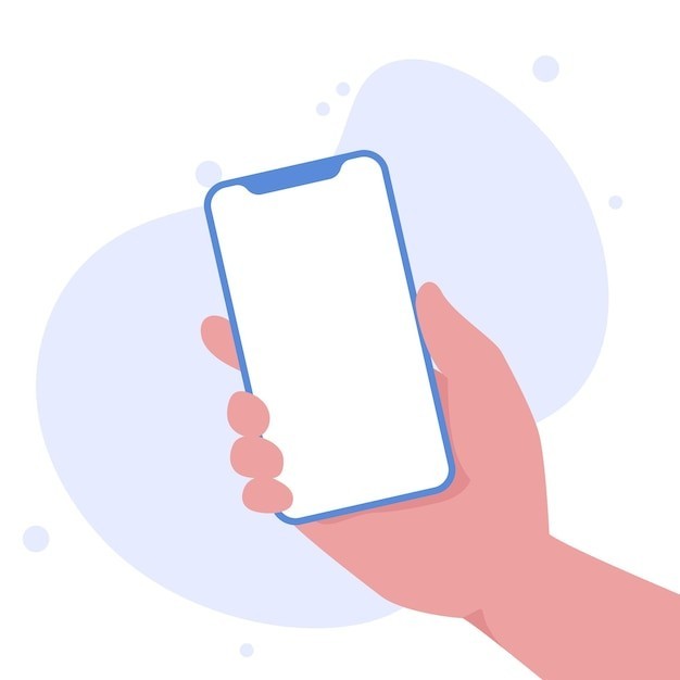手里握着手机空白模板