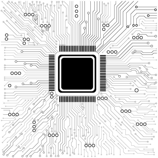 处理器cpu电路板芯片科技元素
