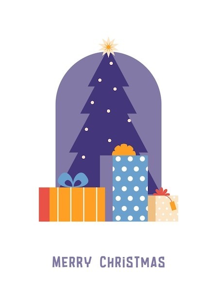 圣诞节圣诞树礼物盒