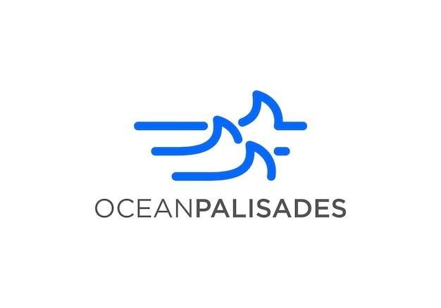 海洋波浪标志logo