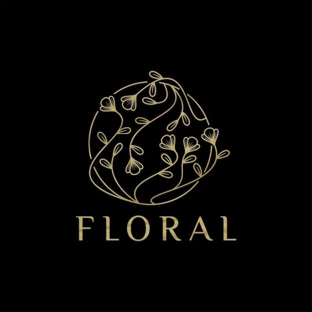 自然美丽花朵女性产品标志logo