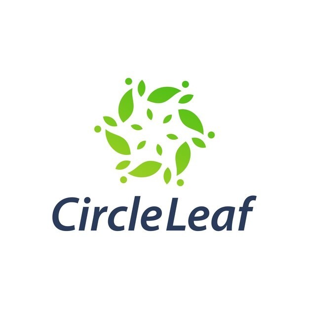 叶子汇聚旋转标志logo