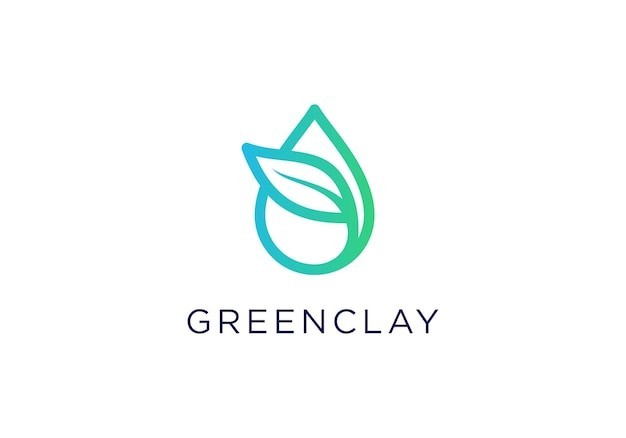 自然绿色水滴标志logo