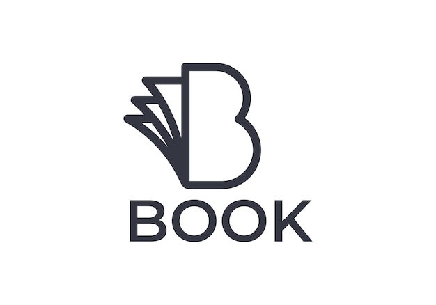 图书馆书店书本字母b标志logo