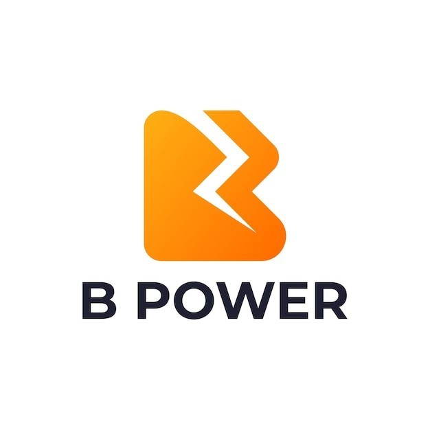 字母b闪电能源标志logo