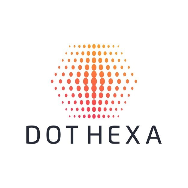 点状六边形科技标志logo