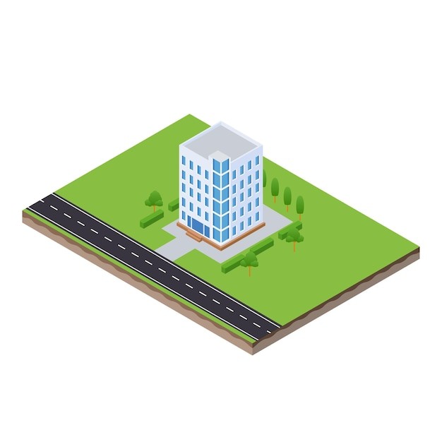 2.5d等距城市建筑大楼