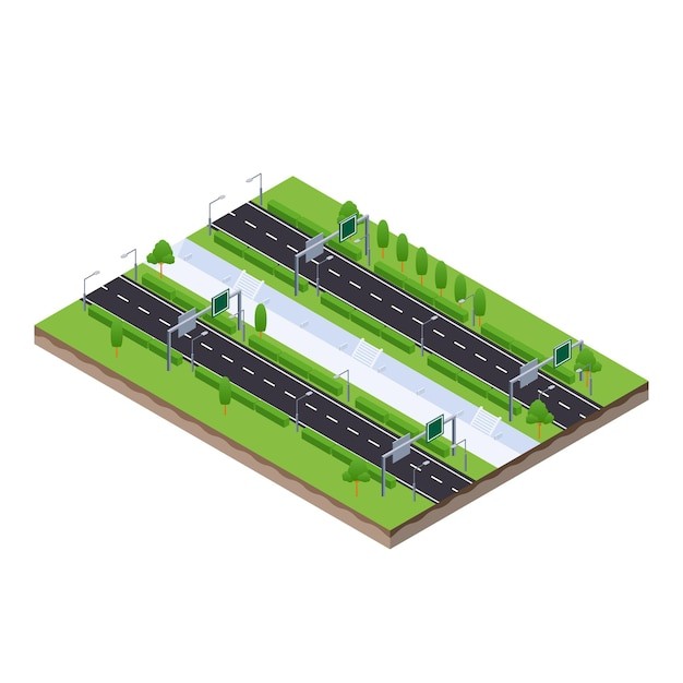 2.5d等距城市道路马路