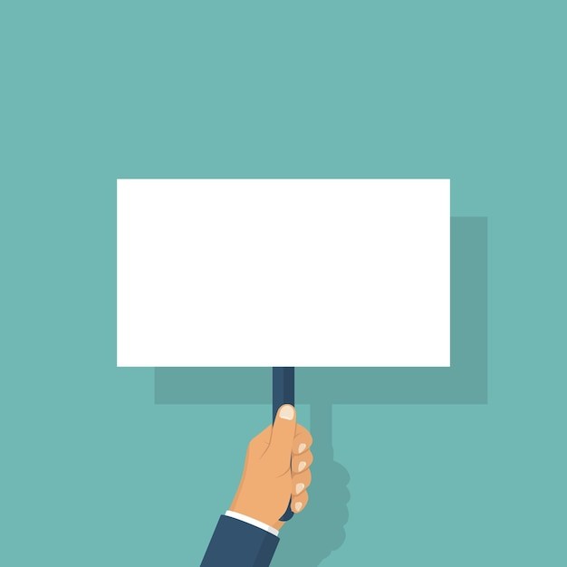 手举着空白广告纸板