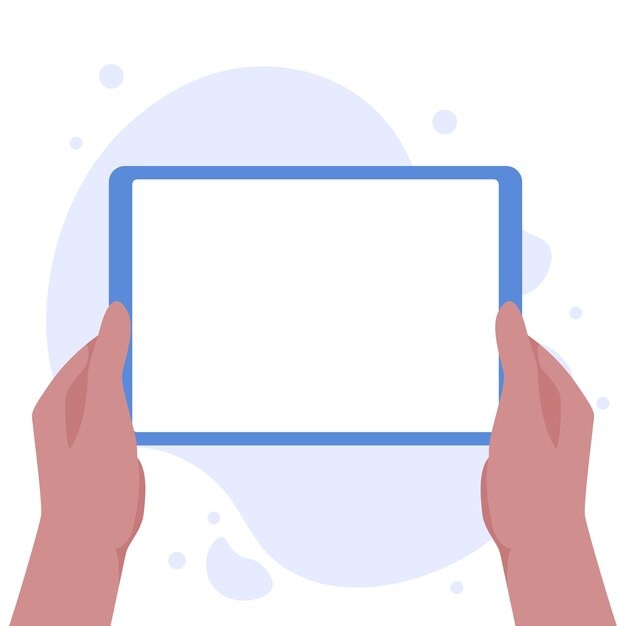 手持ipad平板空白模板