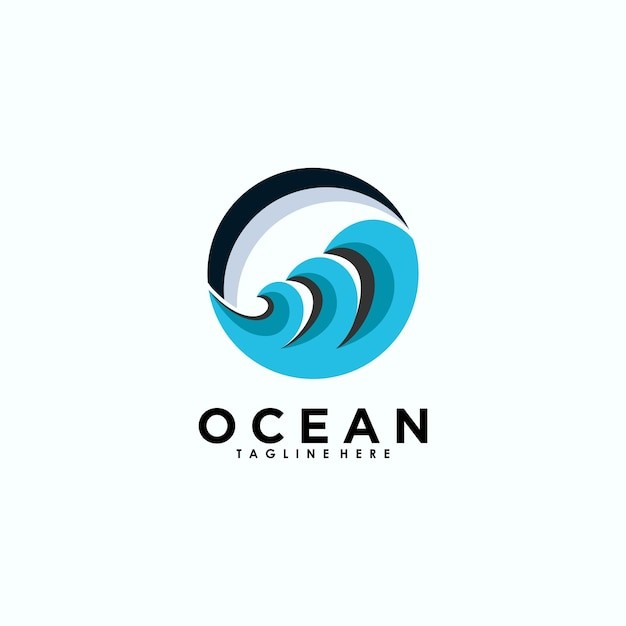 海水海浪波浪标志logo