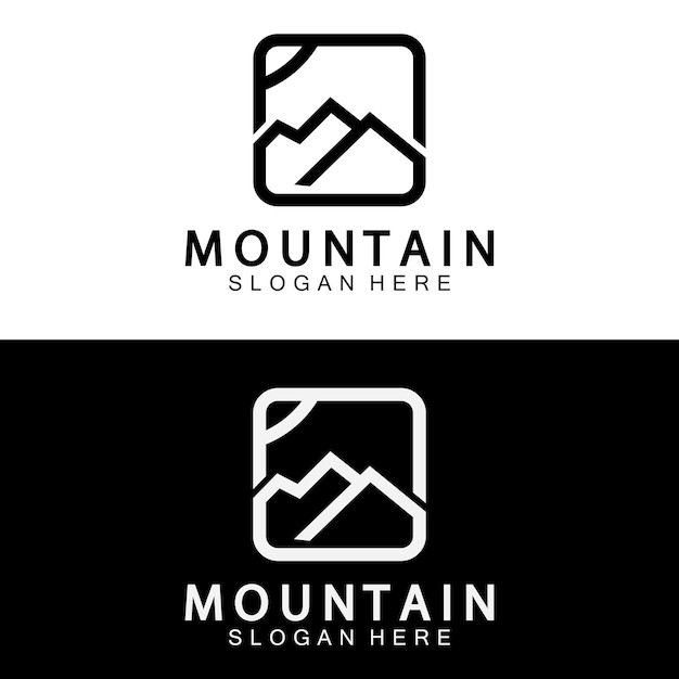 山图标标志模板矢量图解设计山峰大山标志logo