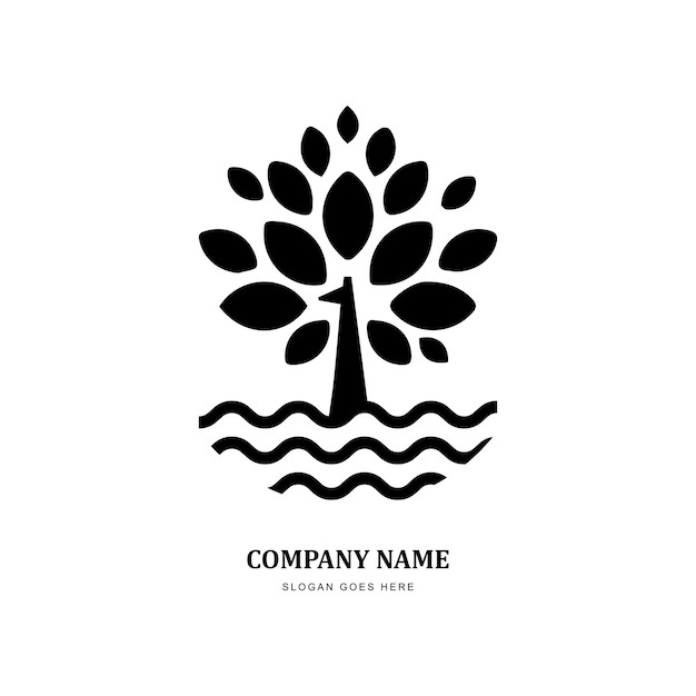 橡树大树水波标志logo