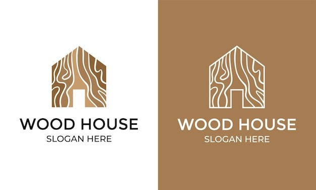 木纹房屋房子标志logo