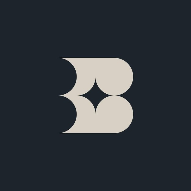 字母b书本教育星星标志logo