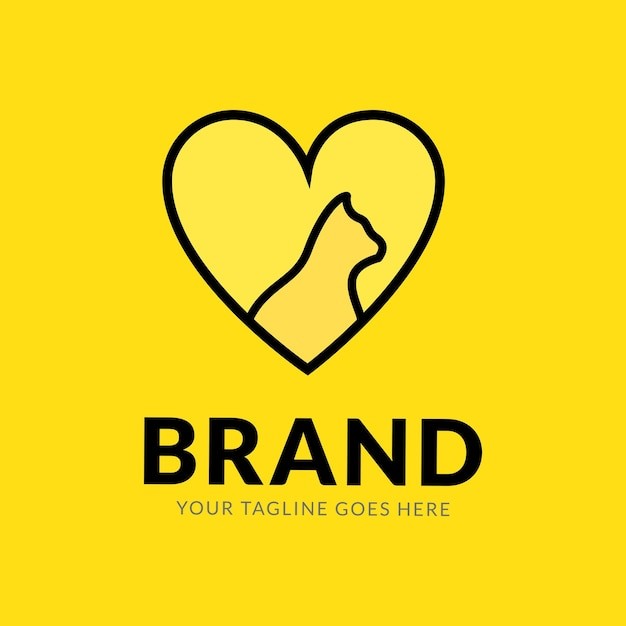 爱心小猫宠物动物医院宠物店标志logo