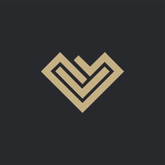 字母w爱心标志logo