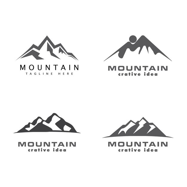 大山雪山户外登山旅游露营标志logo