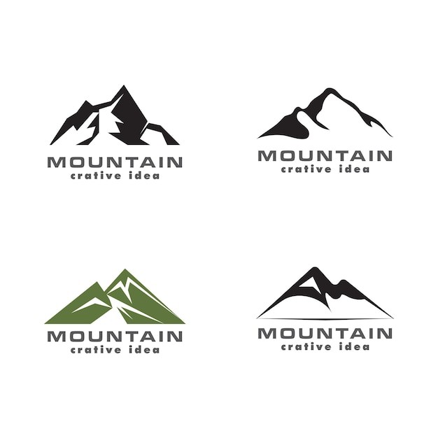 大山雪山户外登山旅游露营标志logo