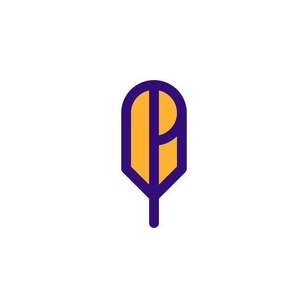 字母p羽毛标志logo
