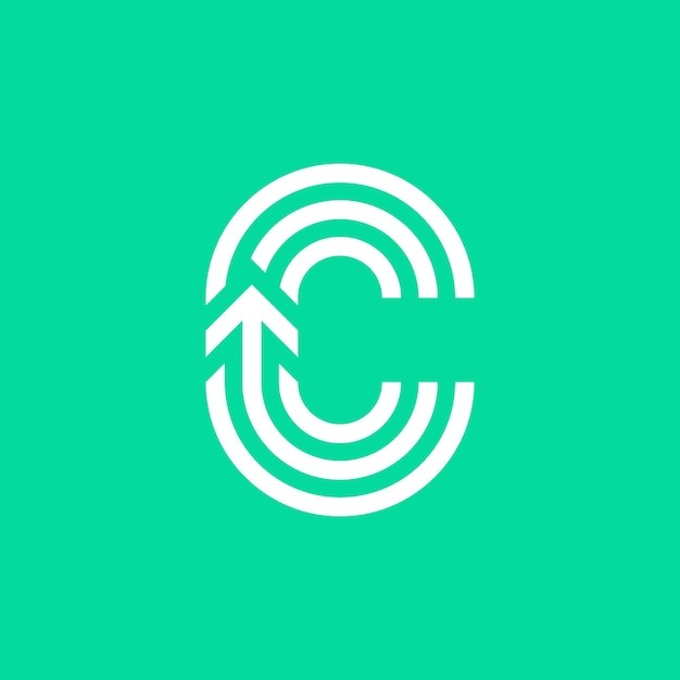 字母c箭头指纹标志logo