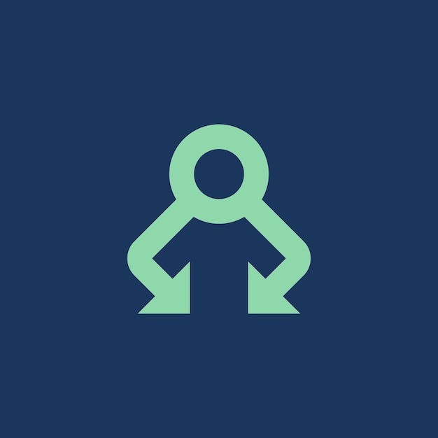 抽象人物箭头标志logo