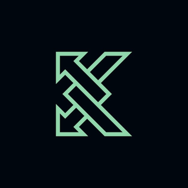 字母xk箭头标志logo