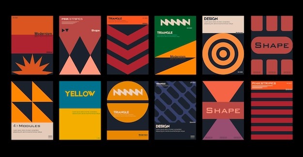 现代主义新美学野蛮主义抽象图形海报模板