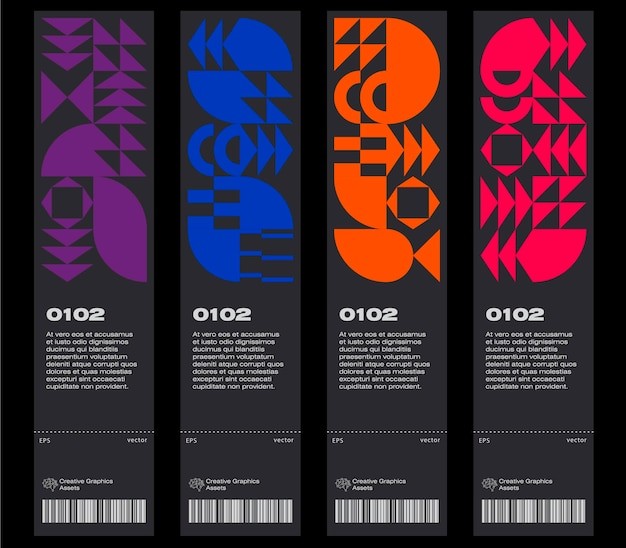 现代主义新美学野蛮主义抽象图形票据门票模板