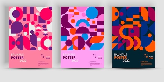 抽象几何海报包豪斯几何背景抽象图形海报模板