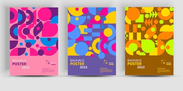 抽象几何海报包豪斯几何背景抽象图形海报模板