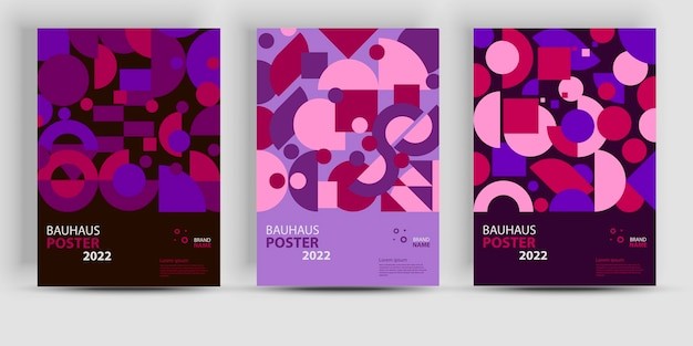 抽象几何海报包豪斯几何背景抽象图形海报模板
